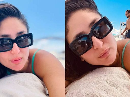 Saif Ali Khan photobombs wife Kareena Kapoor’s beach selfie from London - See photos | - Times of India