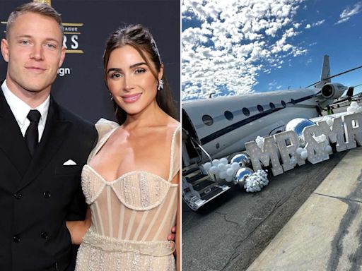 Olivia Culpo Sets Off for Nuptials to Christian McCaffrey in Decked-Out Private Plane: 'Let the Wedding Shenanigans Begin'