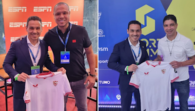 Del Nido Carrasco se encuentra con Luis Fabiano y Renato en el Sports Summit de Sao Paulo