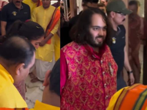 Newly married Radhika Merchant performs Griha Pravesh with husband Anant Ambani at their Jamnagar house, watch video