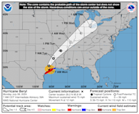 National Hurricane Center tracking Beryl after landfall, 3 tropical waves