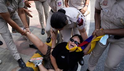 Tibetan group in India protests against China and human rights situation in homeland