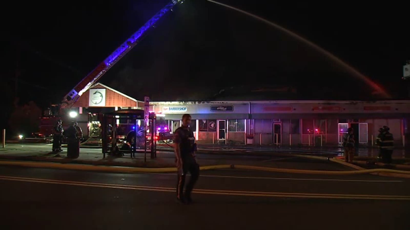 Fire burns through row of stores in Fair Lawn, New Jersey