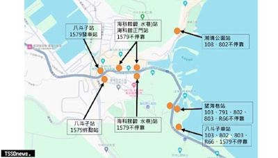 因應潮境公園路口土石崩落道路中斷 9線客運路線配合改道及取消停靠站位