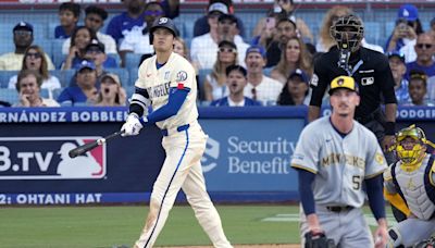 Ohtani breaks out of batting slump, accomplishes rare feat in Dodgers' 5-3 victory over Brewers