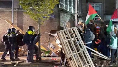 Anti-Israel encampment sprouts up at University of Amsterdam, Netherlands police immediately take action