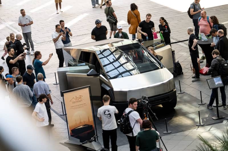 US carmaker Tesla presents futuristic Cybertruck in Germany