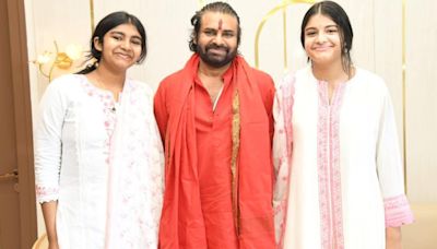 Pawan Kalyan’s daughter Polena joins him and sister Aadya for a rare family picture in Tirupati