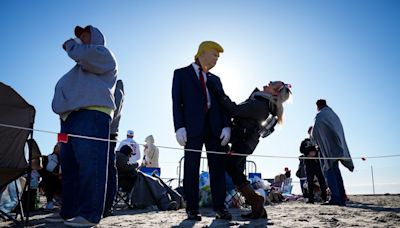 Jersey Shore’s MAGA faithful sleep on beach for front row at Trump rally