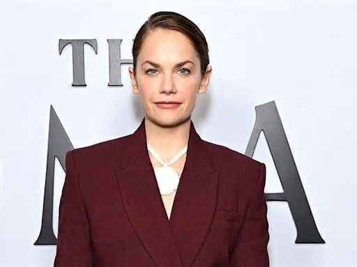 Ruth Wilson oozes elegance in a chic burgundy suit as she attends The Woman In The Wall screening