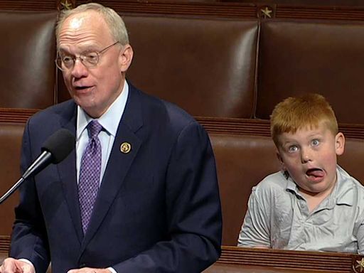 WATCH: Congressman's son steals show during dad's House floor speech