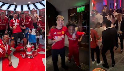 Del alocado festejo de Lisandro Martínez al abrazo de Garnacho con una celebridad: la intimidad del Manchester United tras ganar la FA Cup