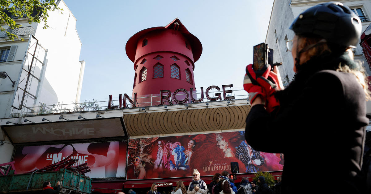 Windmill sails mysteriously fall off Paris' iconic Moulin Rouge cabaret