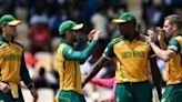 Joy of victory: South Africa celebrate their Super Eights win over England in a T20 World Cup match in St. Lucia