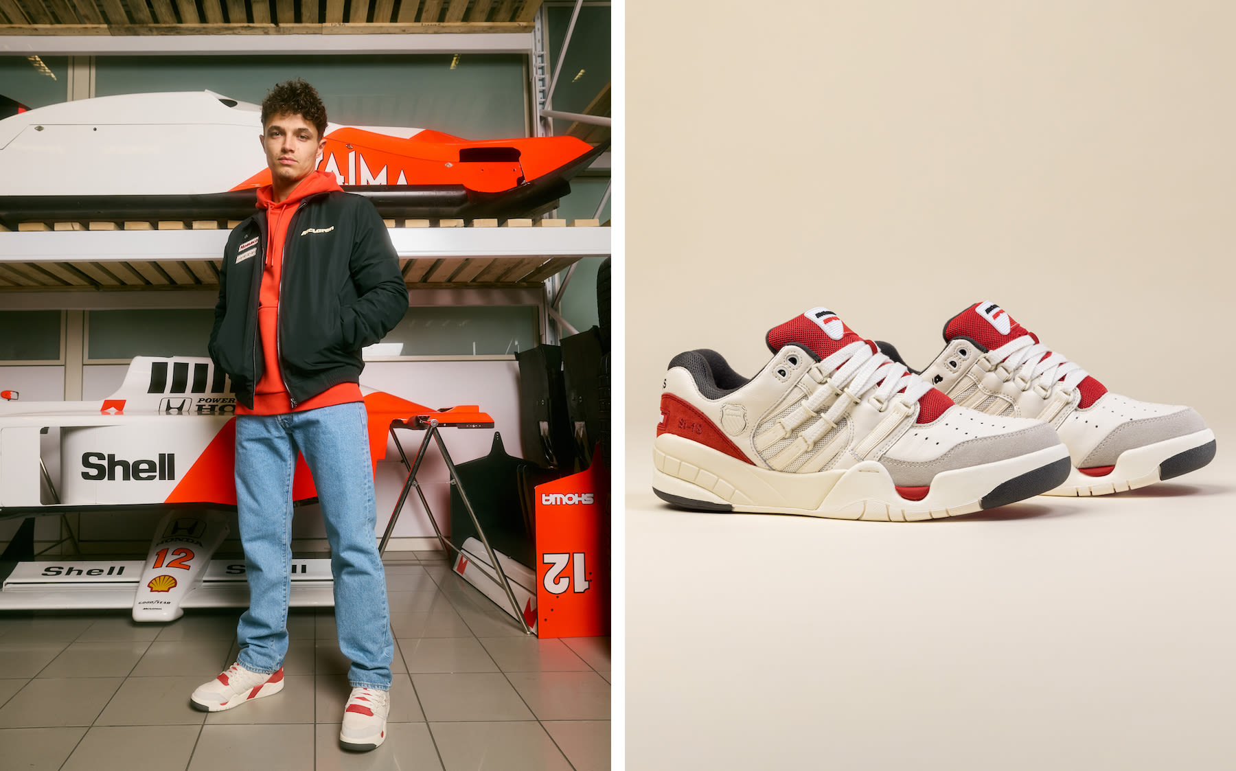 K-Swiss and McLaren Launch Two Sneakers Is Inspired by the Formula 1 Team’s Most Successful Car Ever