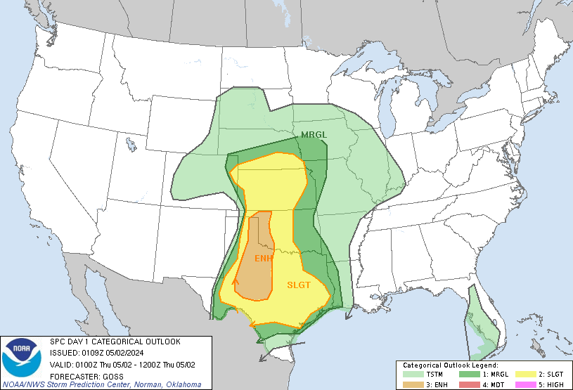 Severe storms set to lash southern Plains states Wednesday night, bringing risk of tornadoes