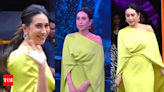 Karisma Kapoor's stunning neon asymmetrical gown is worth Rs. 1.29 Lakh! | Hindi Movie News - Times of India