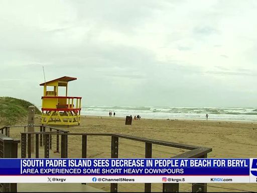 South Padre Island sees decrease in people at the beach due to Tropical Storm Beryl