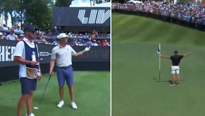 LIV Golf CEO storms green as baffled Bryson DeChambeau prepares to hit