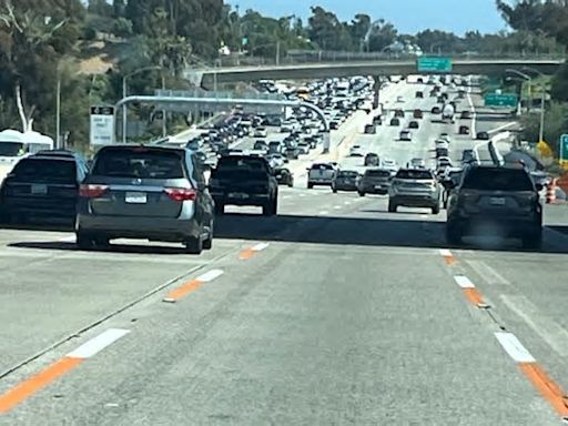 Seeing orange and white lines on the freeway? Here’s what they mean