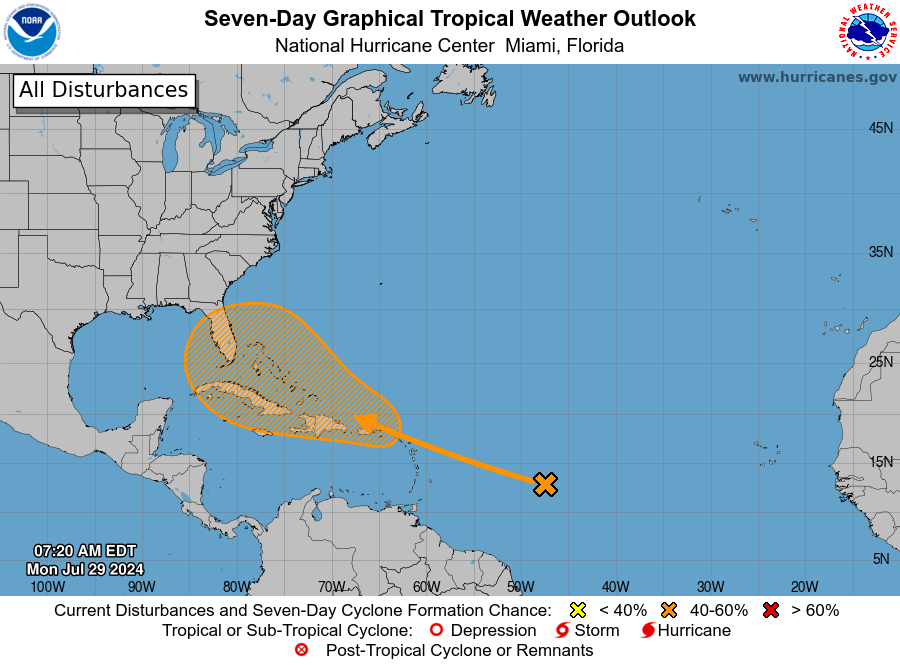 Hurricane forecasters tracking what could become Tropical Storm Debby