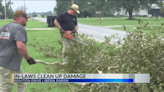 Iberia Parish in-laws clean up debris after severe weather