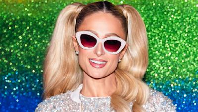 Paris Hilton and Nicky don sequins at Alice + Olivia Pride party