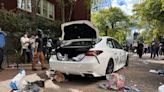 WATCH: Car drives through crowd as PSU protesters move into downtown Portland