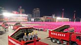 North Korea celebrated its founding with a military parade featuring dump trucks modified to work as rocket launchers