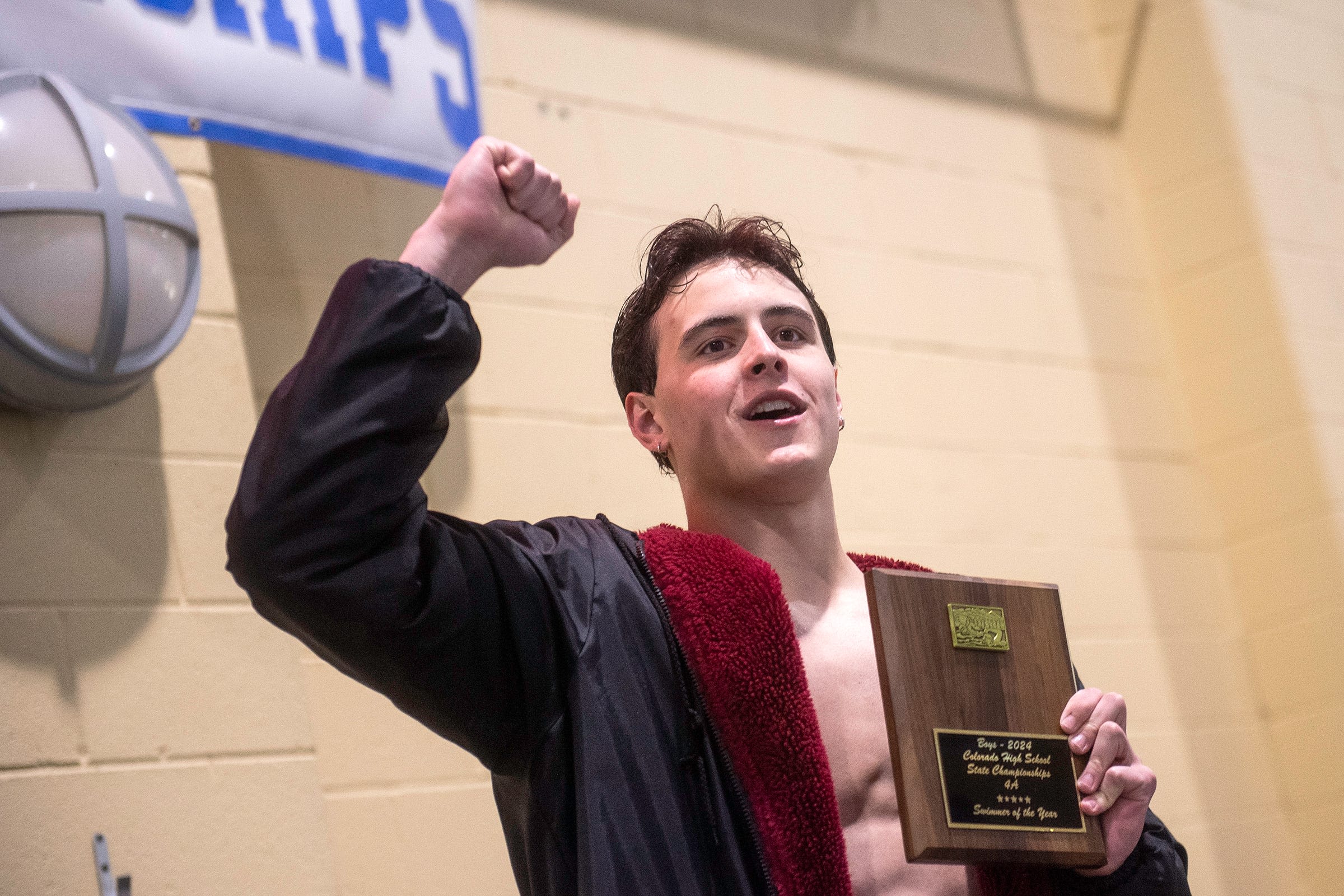 Back from traumatic brain injury, Windsor's Jake Eccleston again wins two 4A swimming titles