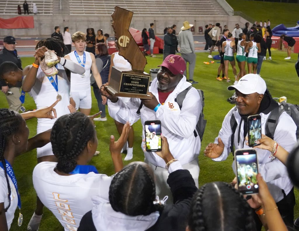 Long Beach Wilson girls track wins back-to-back CIF state titles, Loren Webster wins long jump