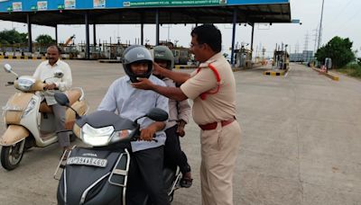 Police create awareness on helmet rule, crack the whip on erring riders