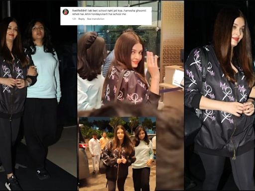 'Aardhaya doesn't study, have exams, school?': Netizens wonder as Aishwarya Rai, Aardhaya Bachchan papped walking hand-in-hand in Abu Dhabi