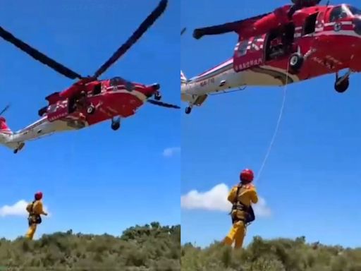 南玉山傳山難！女山友手骨折待援 直升機吊掛下山送醫