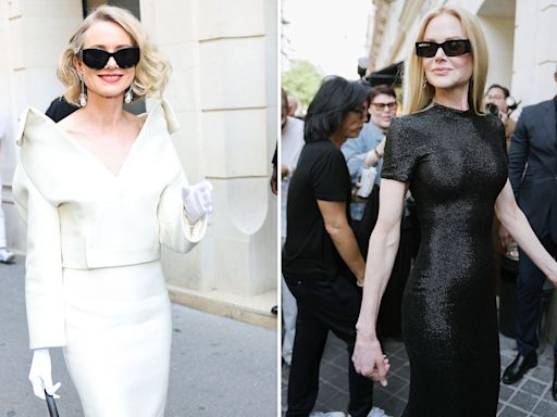 Nicole Kidman and bestie Naomie Watts stun in monochrome outfits at Paris Fashion Week Balenciaga show