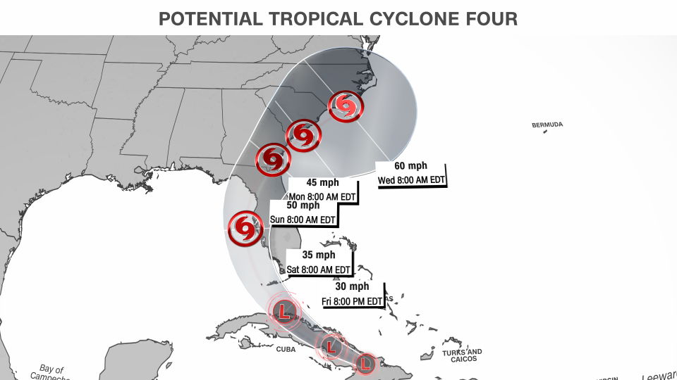 Tropical Storm Debby forecast to hit Florida this weekend with torrential rain and wind