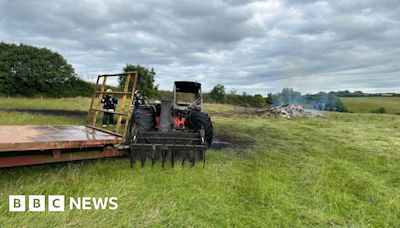 Devon driver escapes farm vehicle fire unhurt