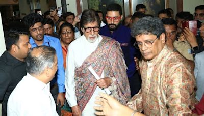 Watch: Abhishek Bachchan makes way for father Amitabh, requests fans to step aside