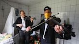 Violinists play last tunes before German coal village demolition