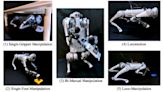 A dexterous four-legged robot that can walk and handle objects simultaneously
