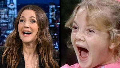 Drew Barrymore Reacts to Video of Her “Tonight Show” Debut at Age 7 — and Screaming at Johnny Carson
