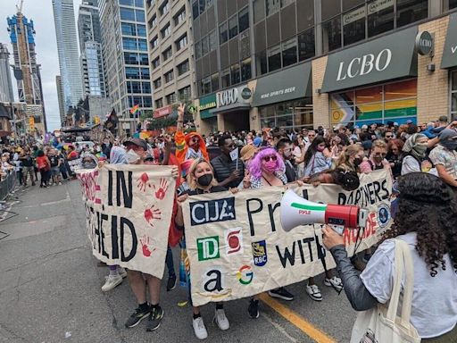 Pride Parade cancelled mid-route after protesters strand marchers and floats