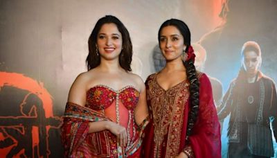 Tamannaah Bhatia And Shraddha Kapoor Made It A Red Letter Night In Their Matching Crimson Ethnic Looks