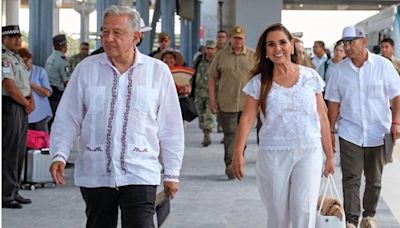 AMLO supervisa trabajos del Tren Maya durante visita a Yucatán y Quintana Roo