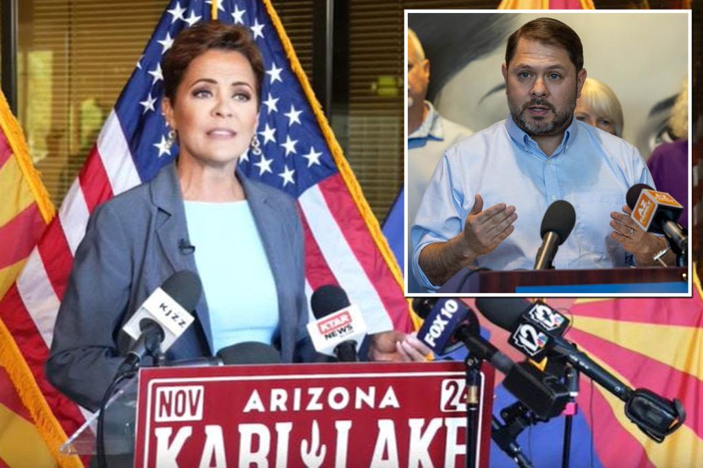 Kari Lake again suggests election tampering as she trails Ruben Gallego in polls for Arizona senate seat
