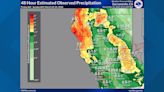 Northern California rain and snow totals from the latest storm system