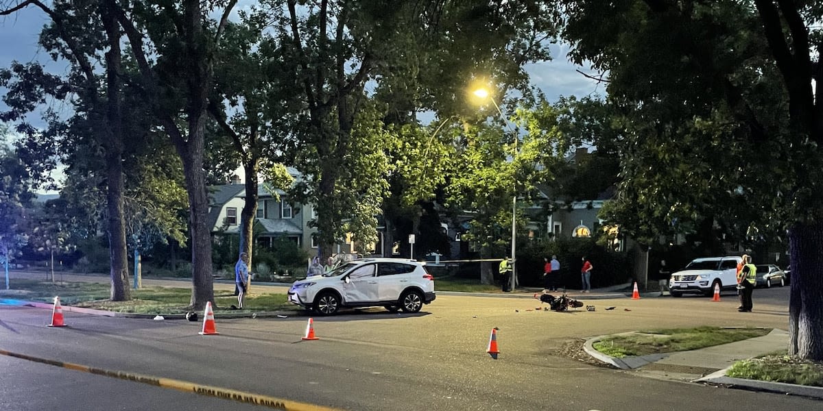 Southbound lane of Nevada Ave. at Washington closed due to a motorcycle crash