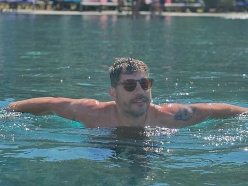 Evaristo Costa curte dia de piscina durante férias e arranca elogios dos seguidores