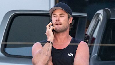 Chris Hemsworth arrives in Sydney via private jet with brother Luke