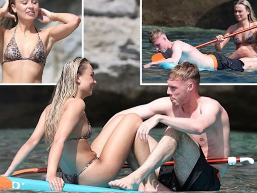 England hero Cole Palmer relaxes with mystery woman during holiday in Ibiza